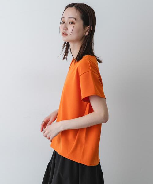 SENSE OF PLACE by URBAN RESEARCH（センスオブプレイスバイアーバンリサーチ）の「キーネックミラノリブTシャツ（Tシャツ/カットソー・レディース・オフホワイト/ホワイト系その他/ブラック/ブラウン/オレンジ・ONE）」の10枚目の写真