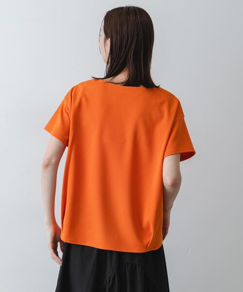 SENSE OF PLACE by URBAN RESEARCH（センスオブプレイスバイアーバンリサーチ）の「キーネックミラノリブTシャツ（Tシャツ/カットソー・レディース・オフホワイト/ホワイト系その他/ブラック/ブラウン/オレンジ・ONE）」の9枚目の写真