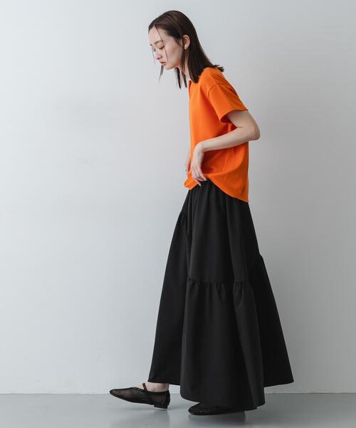 SENSE OF PLACE by URBAN RESEARCH（センスオブプレイスバイアーバンリサーチ）の「キーネックミラノリブTシャツ（Tシャツ/カットソー・レディース・オフホワイト/ホワイト系その他/ブラック/ブラウン/オレンジ・ONE）」の7枚目の写真