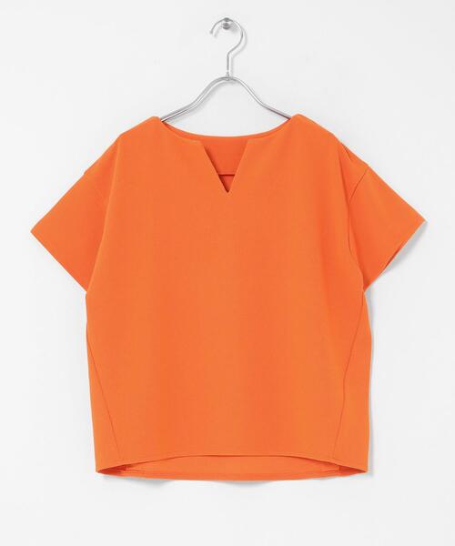 SENSE OF PLACE by URBAN RESEARCH(センスオブプレイスバイアーバンリサーチ)の「キーネックミラノリブTシャツ(Tシャツ/カットソー・レディース・オフホワイト/ホワイト系その他/ブラック/ブラウン/オレンジ・ONE)」の12枚目の写真