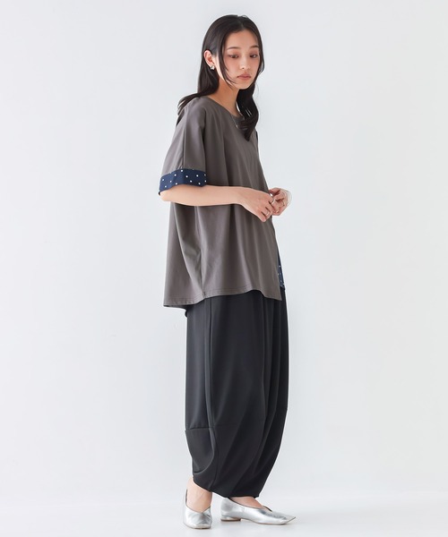 n'OrLABEL(ノアールレーベル)の「【接触冷感】ドット切替冷感カットソー(Tシャツ/カットソー・レディース・ブラック/チャコール・FREE)」の8枚目の写真