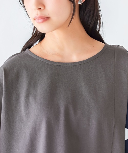 n'OrLABEL(ノアールレーベル)の「【接触冷感】ドット切替冷感カットソー(Tシャツ/カットソー・レディース・ブラック/チャコール・FREE)」の11枚目の写真