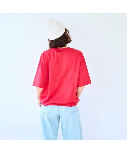 Belle Maison(ベルメゾン)の「SWIMMERコラボ ドロストレディース五分袖Tシャツ(Tシャツ/カットソー・レディース・レッド/ネイビー・M-L)」の5枚目の写真
