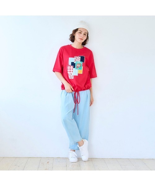 Belle Maison(ベルメゾン)の「SWIMMERコラボ ドロストレディース五分袖Tシャツ(Tシャツ/カットソー・レディース・レッド/ネイビー・M-L)」の6枚目の写真