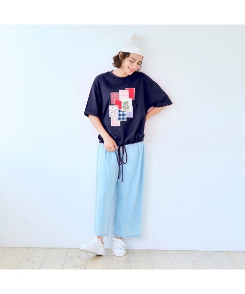 Belle Maison(ベルメゾン)の「SWIMMERコラボ ドロストレディース五分袖Tシャツ(Tシャツ/カットソー・レディース・レッド/ネイビー・M-L)」の7枚目の写真