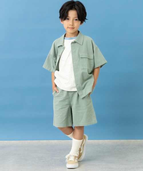 and D. petit main（アンドディープティマイン）の「ワイドシルエットセットアップ（セットアップ・キッズ・ピンク/グリーン/ネイビー/チャコール/キャメル・150cm/100cm/120cm/130cm/110cm/140cm）」の3枚目の写真