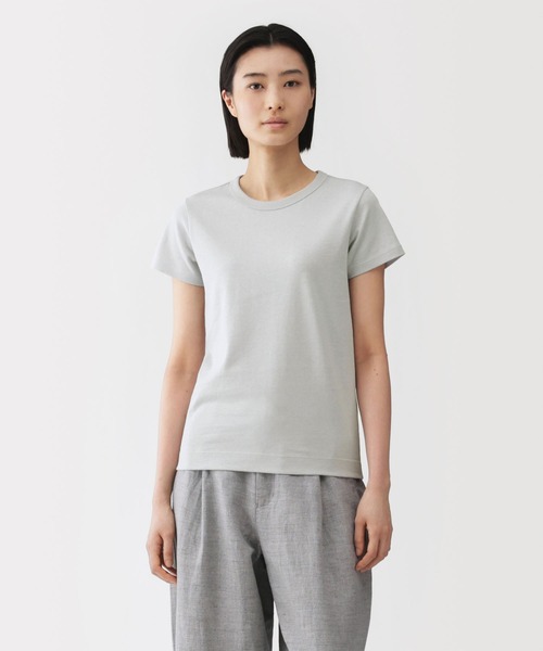 MUJI Labo(ムジラボ)の「〔MUJI Labo〕婦人 リネン混半袖Tシャツ(Tシャツ/カットソー・レディース・ライトグレー/グリーン系/ブラック/オフホワイト・S/M/L/XL)」の3枚目の写真