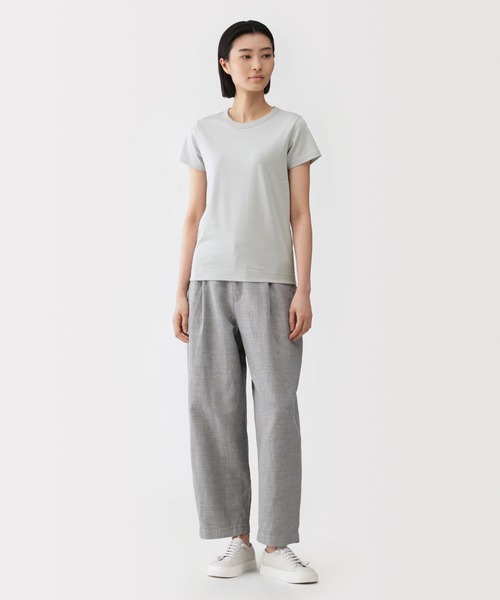 MUJI Labo(ムジラボ)の「〔MUJI Labo〕婦人 リネン混半袖Tシャツ(Tシャツ/カットソー・レディース・ライトグレー/グリーン系/ブラック/オフホワイト・S/M/L/XL)」の12枚目の写真
