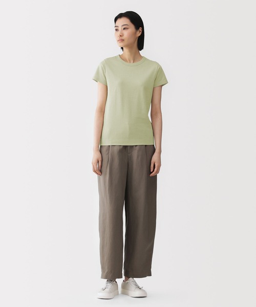 MUJI Labo(ムジラボ)の「〔MUJI Labo〕婦人 リネン混半袖Tシャツ(Tシャツ/カットソー・レディース・ライトグレー/グリーン系/ブラック/オフホワイト・S/M/L/XL)」の18枚目の写真
