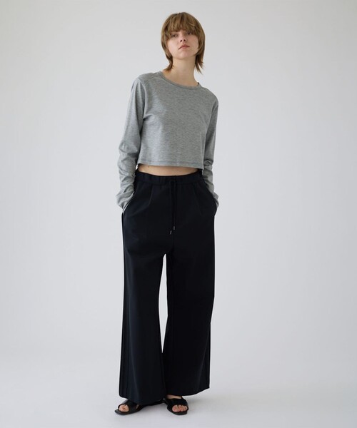 RIM.ARK(リムアーク)の「【RIM.ARK/リムアーク】Side tuck sporty PT/サイドタックスポーティーパンツ(その他パンツ・レディース・ライトベージュ/ブラック・36/38)」の9枚目の写真