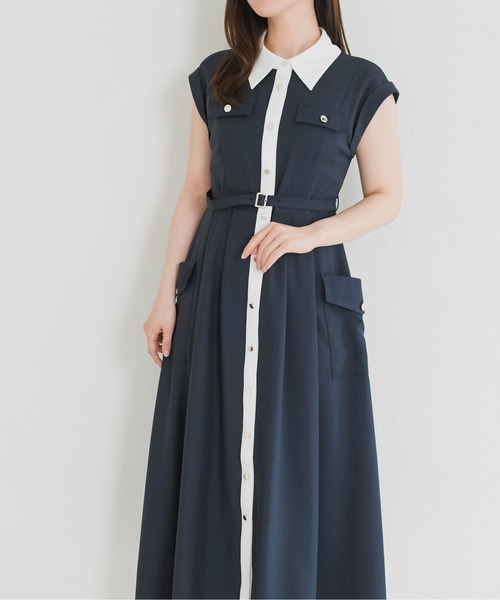 MISCH MASCH(ミッシュマッシュ)の「2026春夏新作 配色襟フレンチシャツワンピース(シャツワンピース・レディース・ホワイト/カーキ/ネイビー・M/S)」の22枚目の写真