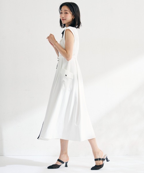 MISCH MASCH(ミッシュマッシュ)の「2026春夏新作 配色襟フレンチシャツワンピース(シャツワンピース・レディース・ホワイト/カーキ/ネイビー・M/S)」の19枚目の写真