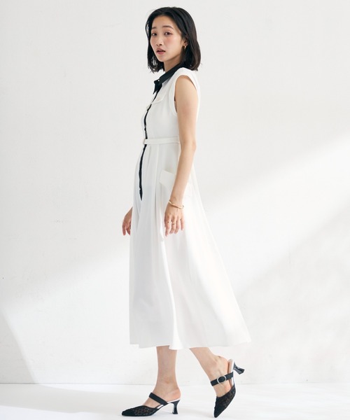 MISCH MASCH(ミッシュマッシュ)の「2026春夏新作 配色襟フレンチシャツワンピース(シャツワンピース・レディース・ホワイト/カーキ/ネイビー・M/S)」の20枚目の写真