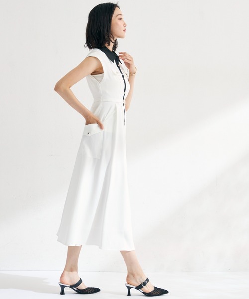 MISCH MASCH(ミッシュマッシュ)の「2026春夏新作 配色襟フレンチシャツワンピース(シャツワンピース・レディース・ホワイト/カーキ/ネイビー・M/S)」の17枚目の写真