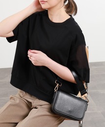 BRODIAEA ドロップショルダー切替カットソープルオーバー 半端袖