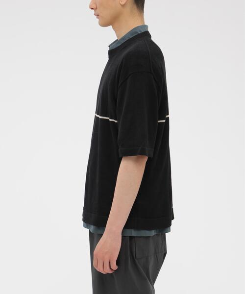 MARGARET HOWELL(マーガレットハウエル)の「LINEN COTTON SINGLE STRIPE(ニット/セーター・メンズ・ブラック・MEDIUM/LARGE)」の4枚目の写真