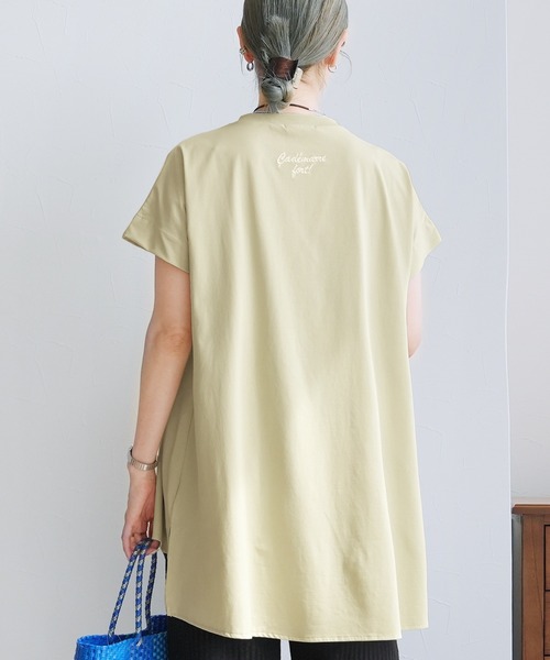 reca(レカ)の「【接触冷感】アシメフロントタックチュニック(Tシャツ/カットソー・レディース・ライトグリーン/オフホワイト/チャコールグレー・FREE)」の19枚目の写真