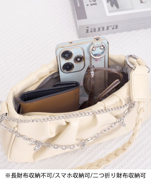Miniministore（ミニミニストア）の「ショルダーバッグ チェーン付き 韓国風鞄（ショルダーバッグ・レディース・アイボリー/ブラック/ライトイエロー・FREE）」の8枚目の写真