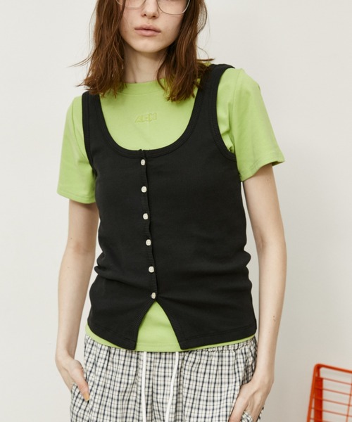 Auntie Rosa Holiday（アンティローザホリデー）の「コンパクトカラー刺繍TEE（Tシャツ/カットソー・レディース・ブラウン/グリーン/パープル/グレー/アイボリー/ブラック・FREE）」の5枚目の写真