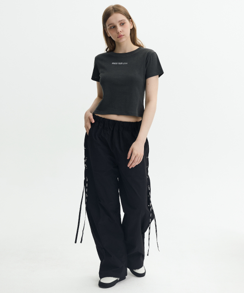 KRUXH(クルクス)の「ピグメントナイスクロップTシャツチャコール(Tシャツ/カットソー・レディース・その他・1/2)」の2枚目の写真