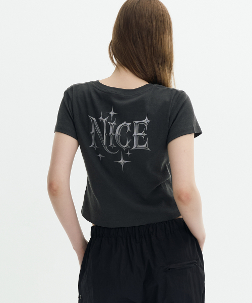 KRUXH(クルクス)の「ピグメントナイスクロップTシャツチャコール(Tシャツ/カットソー・レディース・その他・1/2)」の5枚目の写真