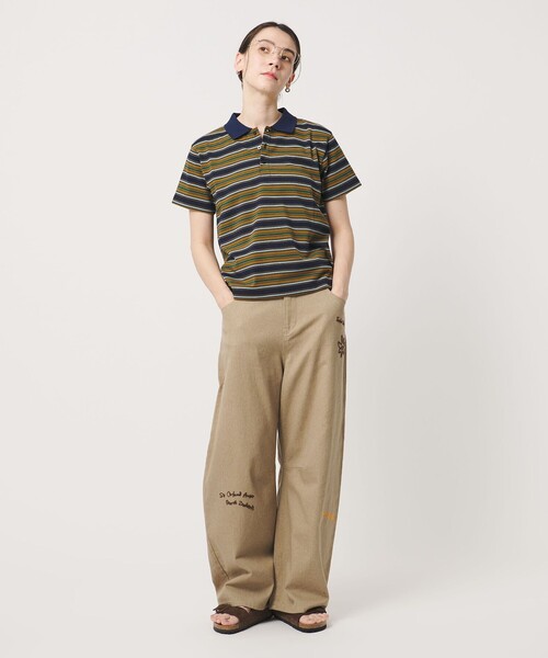 BEAUTY&YOUTH UNITED ARROWS(ビューティーアンドユースユナイテッドアローズ)の「【WEB限定】マルチボーダー ポロカラーTシャツ(ポロシャツ・レディース・ブラウン/パープル/コバルトブルー・FREE)」の9枚目の写真