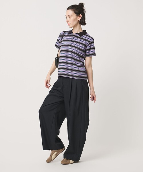 BEAUTY&YOUTH UNITED ARROWS(ビューティーアンドユースユナイテッドアローズ)の「【WEB限定】マルチボーダー ポロカラーTシャツ(ポロシャツ・レディース・ブラウン/パープル/コバルトブルー・FREE)」の12枚目の写真