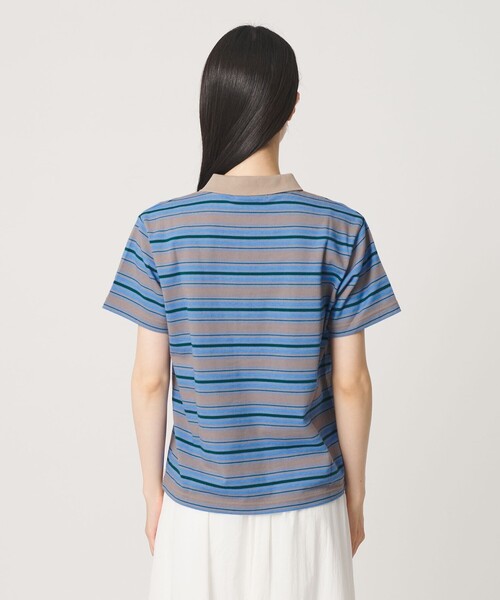 BEAUTY&YOUTH UNITED ARROWS(ビューティーアンドユースユナイテッドアローズ)の「【WEB限定】マルチボーダー ポロカラーTシャツ(ポロシャツ・レディース・ブラウン/パープル/コバルトブルー・FREE)」の15枚目の写真