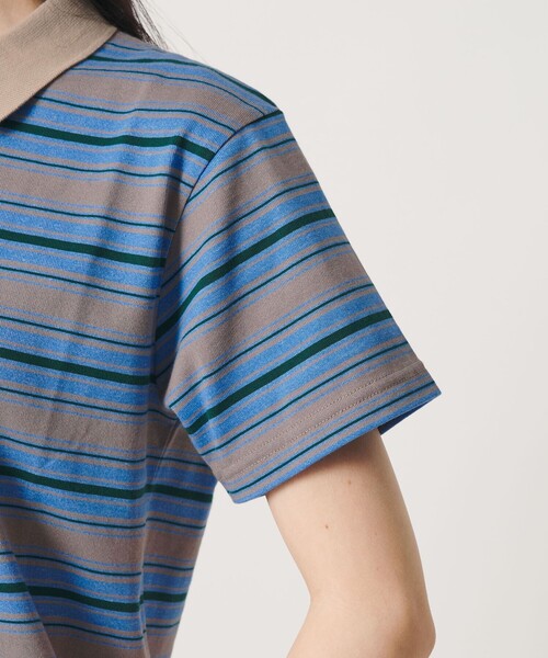 BEAUTY&YOUTH UNITED ARROWS(ビューティーアンドユースユナイテッドアローズ)の「【WEB限定】マルチボーダー ポロカラーTシャツ(ポロシャツ・レディース・ブラウン/パープル/コバルトブルー・FREE)」の17枚目の写真