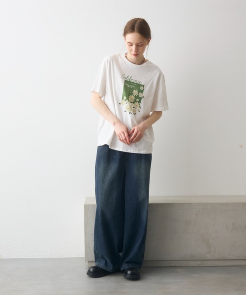 Crisp(クリスプ)の「flower print T / フラワープリントT(Tシャツ/カットソー・レディース・ホワイト/イエロー・FREE)」の12枚目の写真