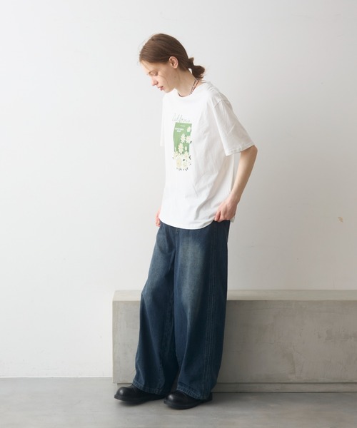 Crisp(クリスプ)の「flower print T / フラワープリントT(Tシャツ/カットソー・レディース・ホワイト/イエロー・FREE)」の13枚目の写真