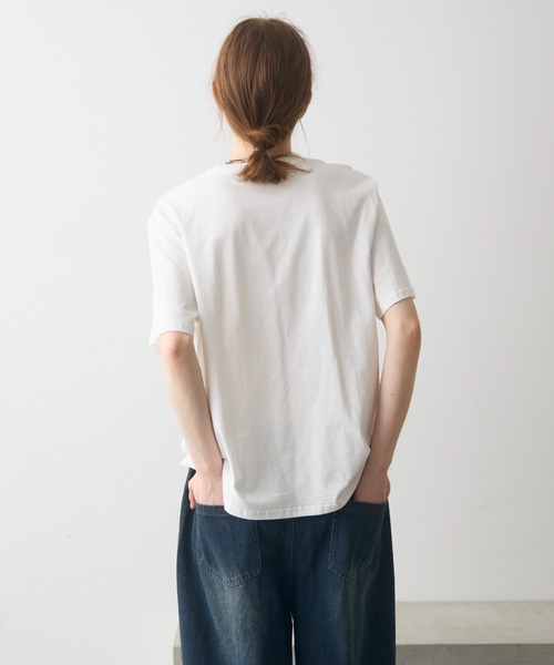 Crisp(クリスプ)の「flower print T / フラワープリントT(Tシャツ/カットソー・レディース・ホワイト/イエロー・FREE)」の6枚目の写真