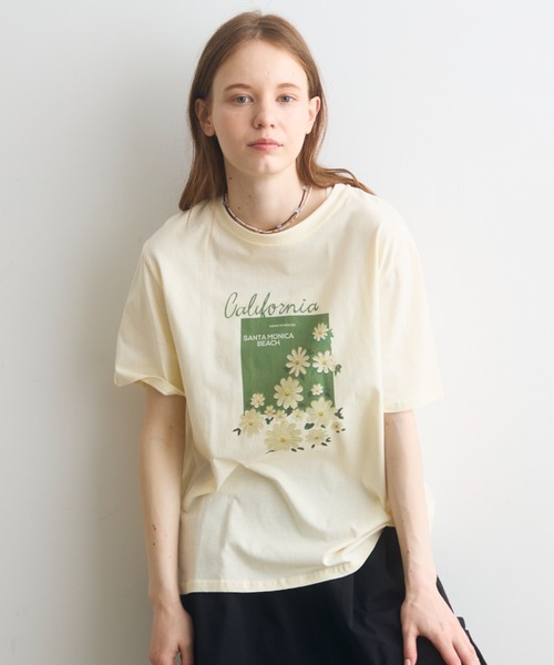 Crisp(クリスプ)の「flower print T / フラワープリントT(Tシャツ/カットソー・レディース・ホワイト/イエロー・FREE)」の17枚目の写真