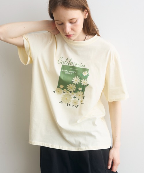 Crisp(クリスプ)の「flower print T / フラワープリントT(Tシャツ/カットソー・レディース・ホワイト/イエロー・FREE)」の16枚目の写真