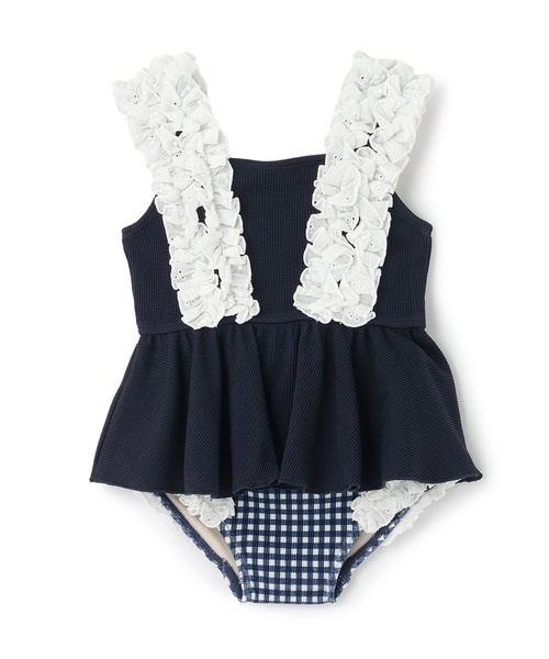 petit main（プティマイン）の「【SWIM】肩フリルタンキニ（水着・キッズ・アイボリー/ネイビー/ピンク・80ｃｍ/100cm/120cm/90cm/130cm/110cm）」の11枚目の写真