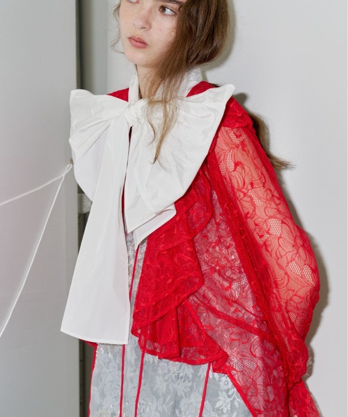 yae(ヤエ)の「Lace frills blouse / レースフリルブラウス(シャツ/ブラウス・レディース・イエロー/レッド/ライトブルー・FREE)」の8枚目の写真