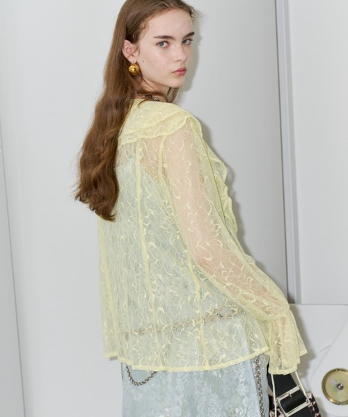 yae(ヤエ)の「Lace frills blouse / レースフリルブラウス(シャツ/ブラウス・レディース・イエロー/レッド/ライトブルー・FREE)」の10枚目の写真
