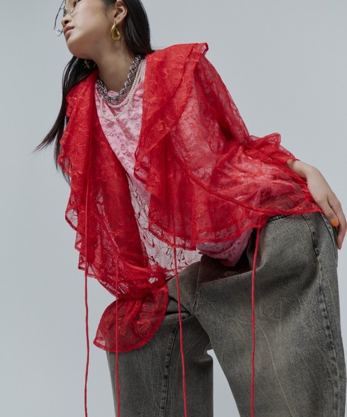 yae(ヤエ)の「Lace frills blouse / レースフリルブラウス(シャツ/ブラウス・レディース・イエロー/レッド/ライトブルー・FREE)」の15枚目の写真