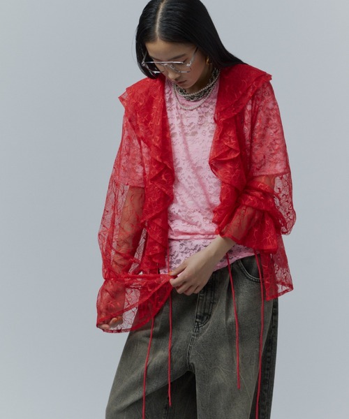 yae(ヤエ)の「Lace frills blouse / レースフリルブラウス(シャツ/ブラウス・レディース・イエロー/レッド/ライトブルー・FREE)」の13枚目の写真