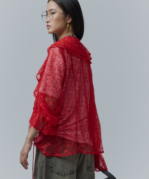 yae(ヤエ)の「Lace frills blouse / レースフリルブラウス(シャツ/ブラウス・レディース・イエロー/レッド/ライトブルー・FREE)」の5枚目の写真