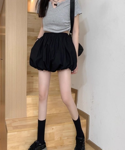 Ritzy(リッツィー)の「2 色展開 バルーンショートパンツ(スカート・レディース・ブラック/ホワイト・M/S/L)」の10枚目の写真