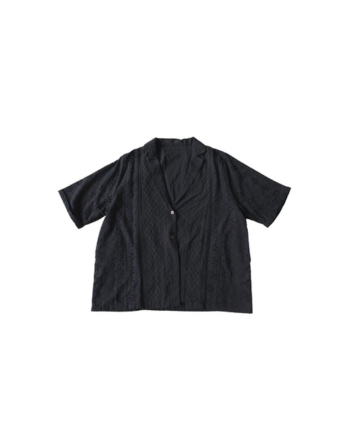 antiqua(アンティカ)の「インド綿 レース ジャケット(テーラードジャケット・レディース・ブラック/ホワイト・ONESIZE)」の13枚目の写真