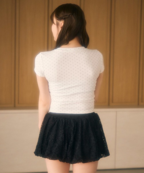 miune(ミューヌ)の「【シュシュSET】ドットトップス(Tシャツ/カットソー・レディース・ホワイト/ブラック/グレー・FREE)」の18枚目の写真