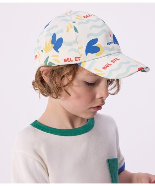 PETIT BATEAU(プチバトー)の「プリントキャップ(キャップ・キッズ・ホワイト系その他・4YEAR/8YEAR/12YEAR)」の1枚目の写真