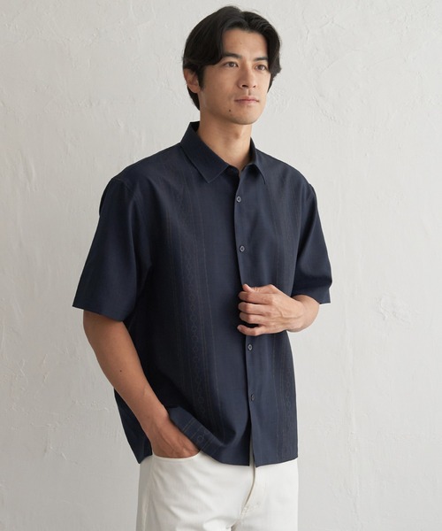 ikka(イッカ)の「【接触冷感】リネンライクエスニックプリントシャツ(シャツ/ブラウス・メンズ・カーキ/ベージュ/ネイビー・XL/L/M/S)」の9枚目の写真