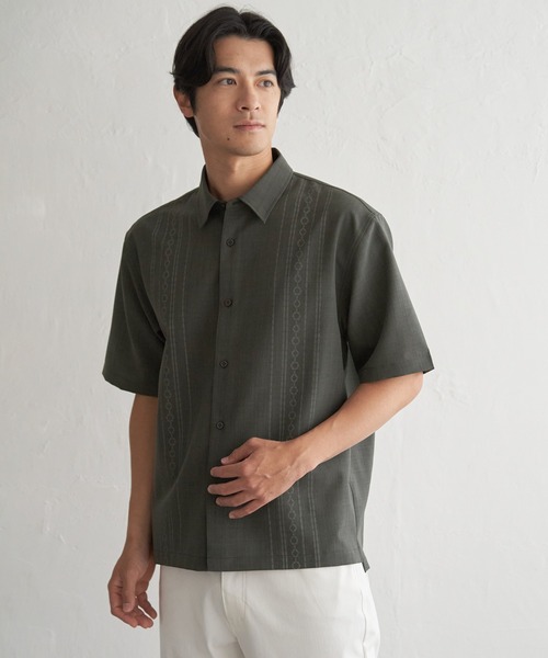 ikka(イッカ)の「【接触冷感】リネンライクエスニックプリントシャツ(シャツ/ブラウス・メンズ・カーキ/ベージュ/ネイビー・XL/L/M/S)」の14枚目の写真