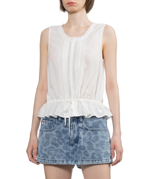 A BATHING APE（アベイシングエイプ）の「HEART BADGE WOVEN TANK TOP（タンクトップ・レディース・アイボリー・X-SMALL/SMALL）」の3枚目の写真
