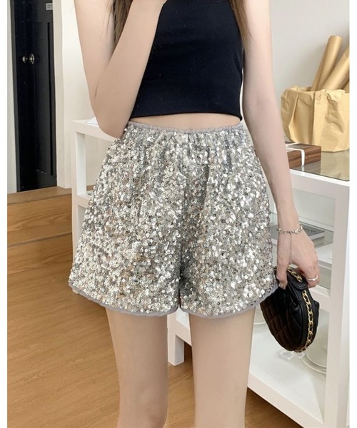 inst.ALL(インストール)の「グリッタースパンコールショートパンツ(その他パンツ・レディース・ブラック/ホワイト/シルバー・M)」の12枚目の写真