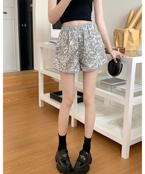 inst.ALL(インストール)の「グリッタースパンコールショートパンツ(その他パンツ・レディース・ブラック/ホワイト/シルバー・M)」の10枚目の写真