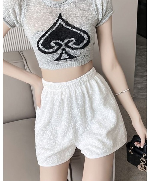 inst.ALL(インストール)の「グリッタースパンコールショートパンツ(その他パンツ・レディース・ブラック/ホワイト/シルバー・M)」の4枚目の写真